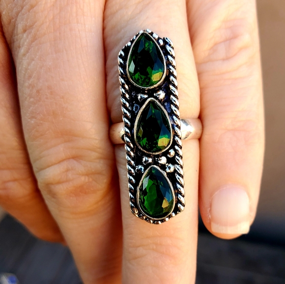 New Green Topaz 925 Silver Ring. - Picture 10 of 10